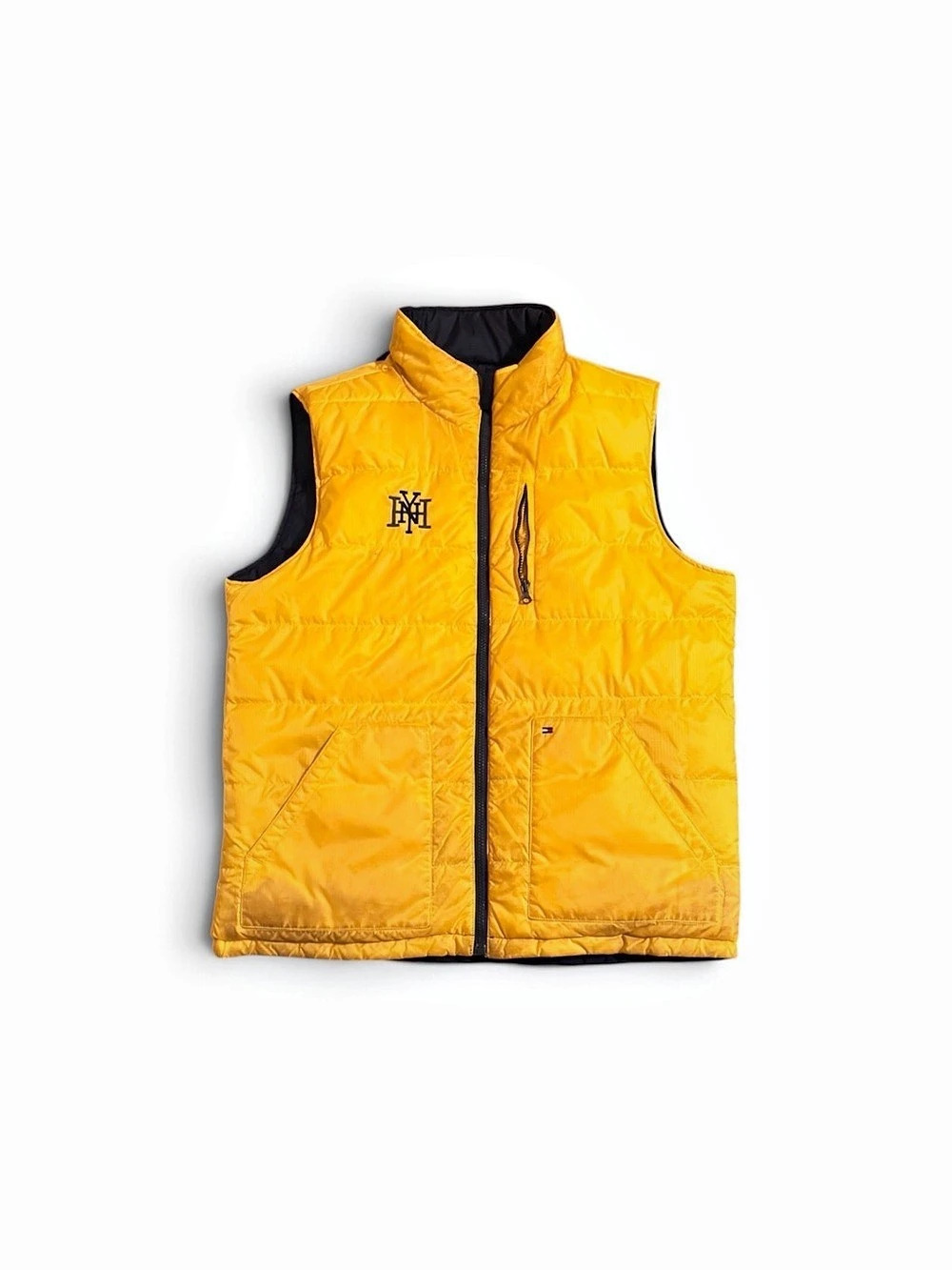 Tommy Hilfiger Reversible Quilted Vest in Yellow & Navy